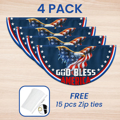Flagwix American Flag - American Patriotic Eagle God Bless America Non-Pleated Fan Flag