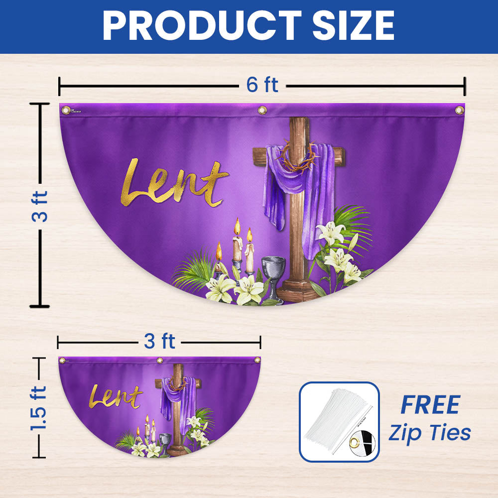 The Season Of Lent Easter Christian Non-Pleated Fan Flag