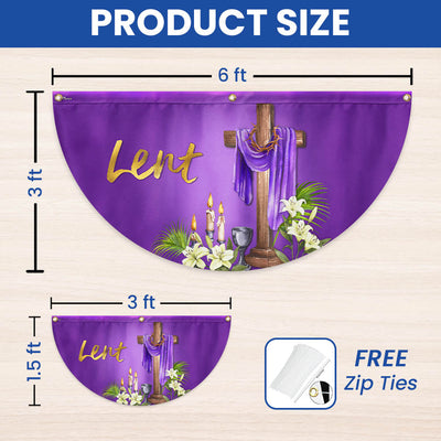 The Season Of Lent Easter Christian Non-Pleated Fan Flag
