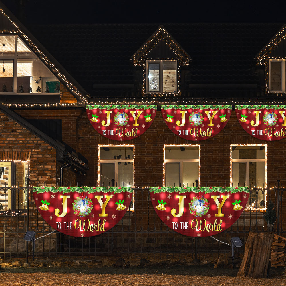 Christmas Flag Joy To The World Christmas Solar Led Fan Flag