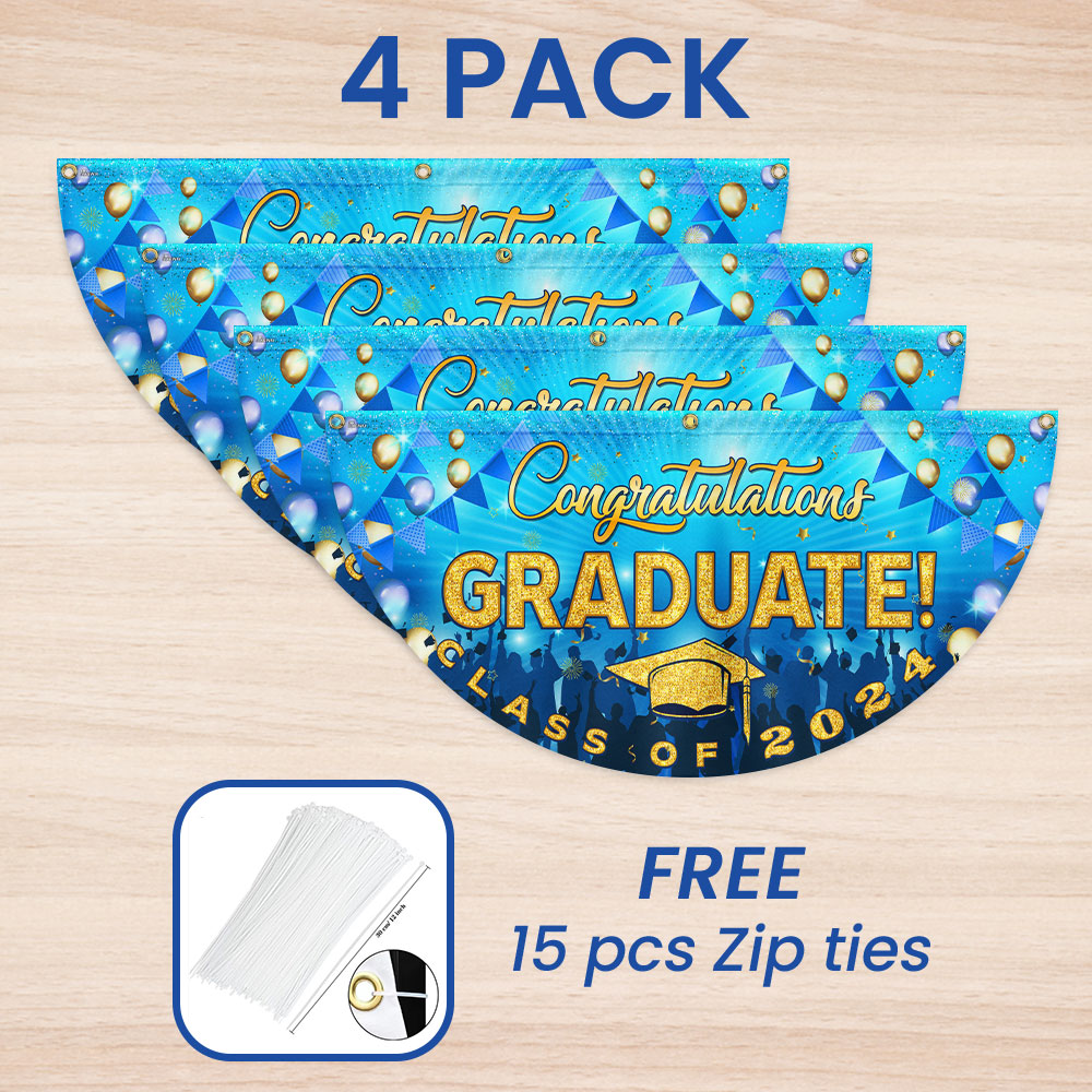 Congratulation Graduate Graduation Non-Pleated Fan Flag