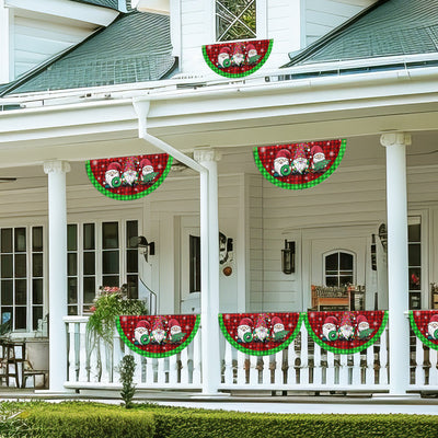 Gnome Christmas Non-Pleated Fan Flag