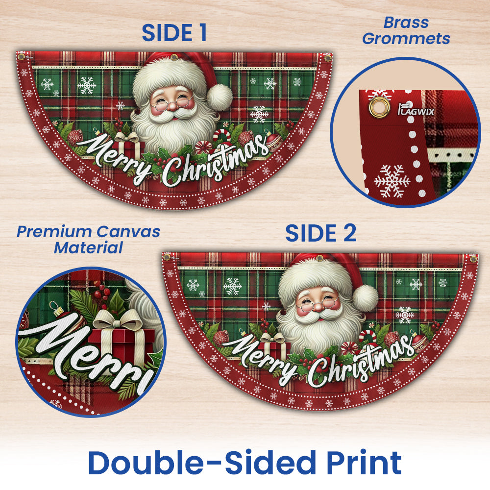 Santa Claus Merry Christmas Non-Pleated Fan Flag