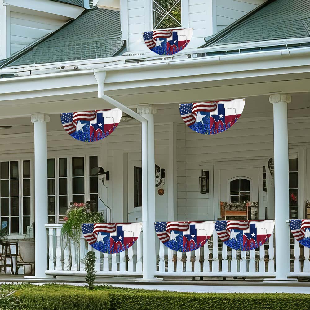 Texas Bluebonnet Non-Pleated Fan Flag