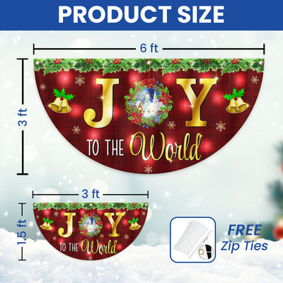 Christmas Flag Joy To The World Christmas Solar Led Fan Flag
