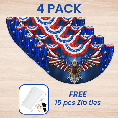 Flagwix American Flag - Patriotic Eagle American Non-Pleated Fan Flag