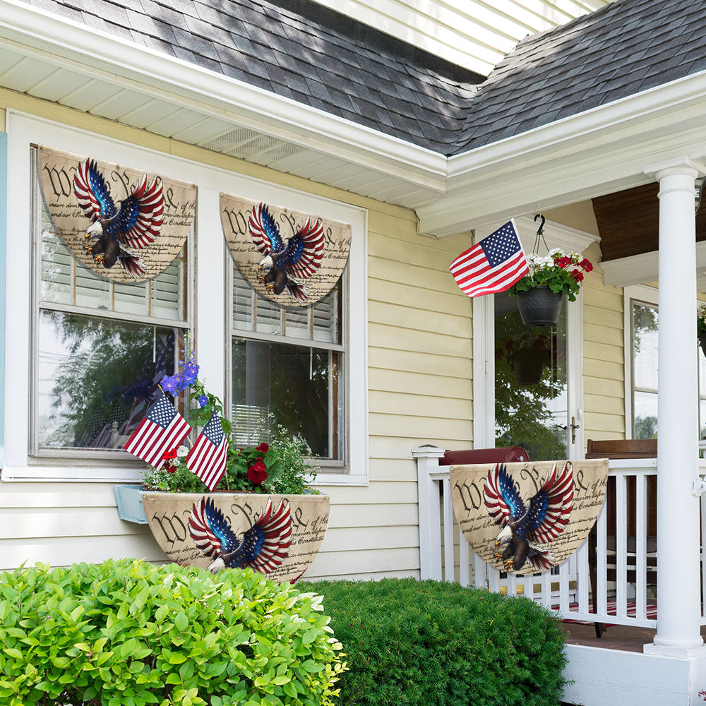 Flagwix American Flag - Patriotic Eagle We The People American Non-Pleated Fan Flag