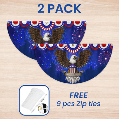 Flagwix American Flag - Independence Day Eagle 4th of july Non-Pleated Fan Flag