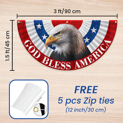 Flagwix American Flag - Eagle God Bless America Non-Pleated Fan Flag