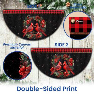 Cardinal Merry Christmas Non-Pleated Fan Flag