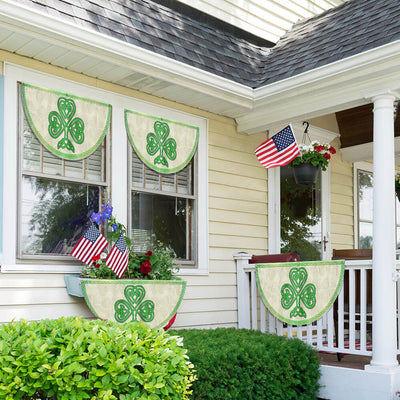 Irish Celtic Shamrock St. Patrick's Day Non-Pleated Fan Flag