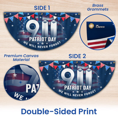 911 Patriot Day September 11th 9/11 Never Forget Non-Pleated Fan Flag