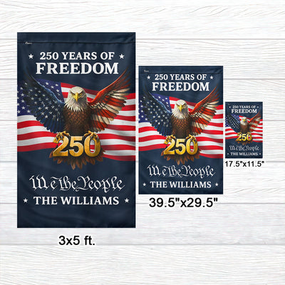 Custom American Flag, Personalized 250 Years of Freedom Home Decor US Flag