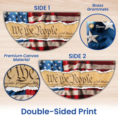 Flagwix American Flag - We The People Independence Day 4th Of july American Non-Pleated Fan Flag