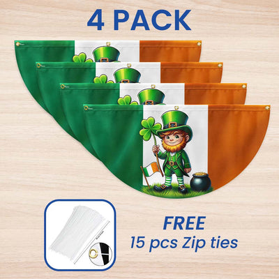 Saint Patrick’s Day Leprechaun Non-Pleated Fan Flag