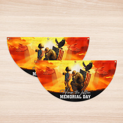 Honor The Fallen Memorial Day Non-Pleated Fan Flag
