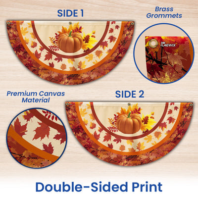 Fall Flag Pumpkin Thanksgiving Non-Pleated Fan Flag 3-Day Shipping