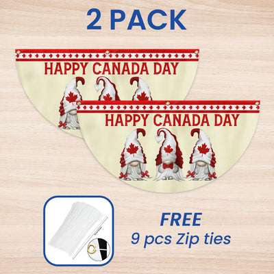 Happy Canada Day Gnomes Non-Pleated Fan Flag