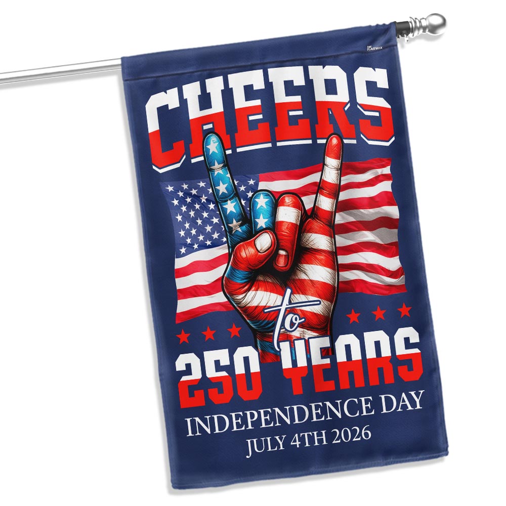 Flagwix American Flag - Cheers To America 250th Anniversary Canvas Flag