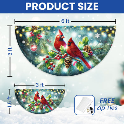 Cardinal Christmas Winter Red Bird Xmas Solar LED Fan Flag