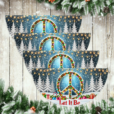 Hippie Christmas Let It be Non-Pleated Fan Flag
