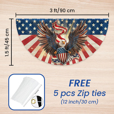 Flagwix American Flag - Patriotic Eagle American Non-Pleated Fan Flag Bunting