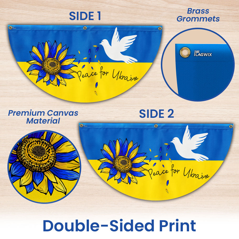 Peace For Ukraine Non-Pleated Fan Flag