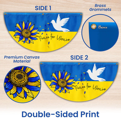 Peace For Ukraine Non-Pleated Fan Flag