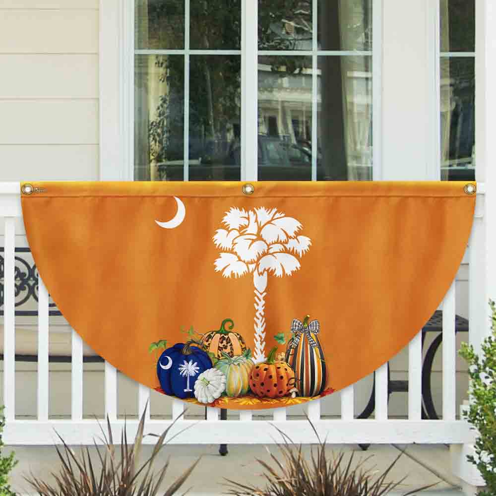 Fall In South Carolina State Non-Pleated Fan Flag