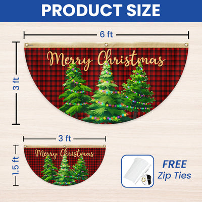 Merry Christmas Non-Pleated Fan Flag