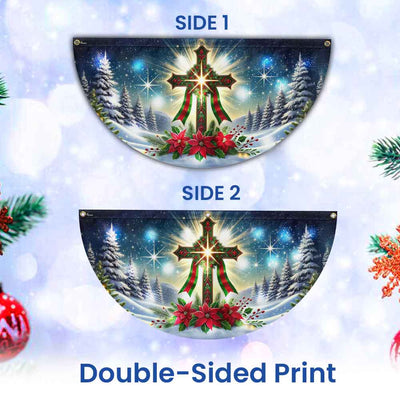 Jesus Christ Cross Christmas Solar Led Fan Flag
