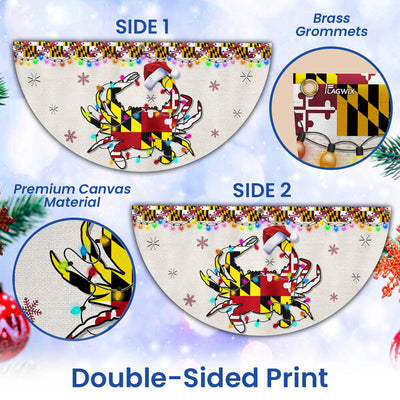 Maryland Christmas Flag Crab Christmas Non-Pleated Fan Flag