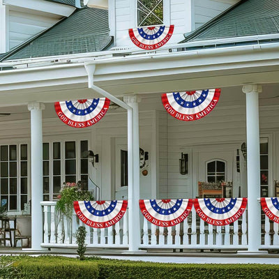 Flagwix American Flag - Happy 4th Of july God Bless America Non-pleated Fan Flag