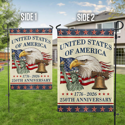 Vintage Americana Patriotic United States 250th Anniversary Flag