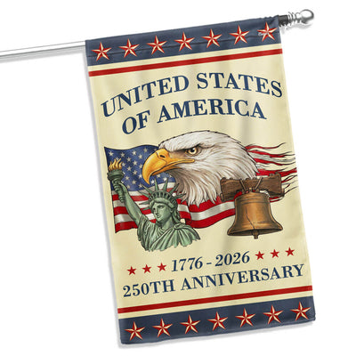 Vintage Americana Patriotic United States 250th Anniversary Flag