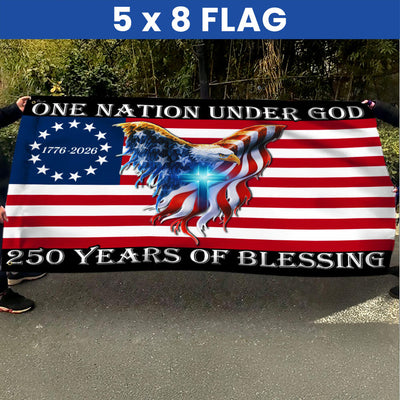 One Nation Under God, 250 Years Of Blessing 250 American Grommet Flag