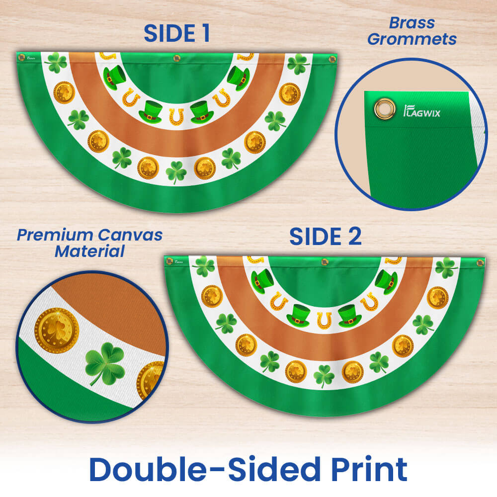 Irish St. Patrick’s Day Non-Pleated Fan Flag