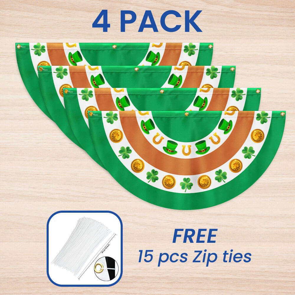 Irish St. Patrick’s Day Non-Pleated Fan Flag