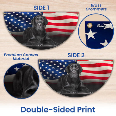 Black Labrador Retriever American Non-Pleated Fan Flag