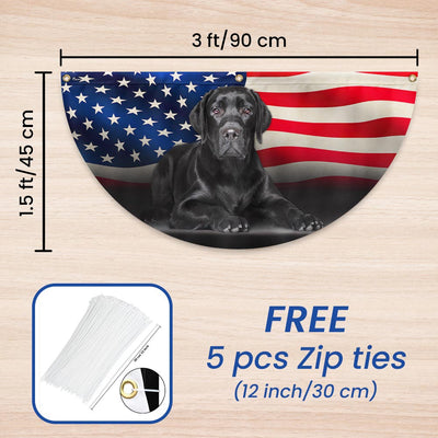 Black Labrador Retriever American Non-Pleated Fan Flag
