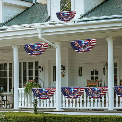 One Nation Under God Patriotic Eagle Non-Pleated Fan Flag 3-Day Shipping