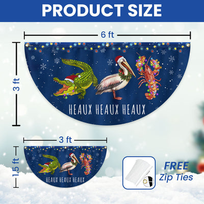 Louisiana Merry Christmas Joyeux Noël Y’all Alligator Pelican Crawfish Non-Pleated Fan Flag  3-Day Shipping