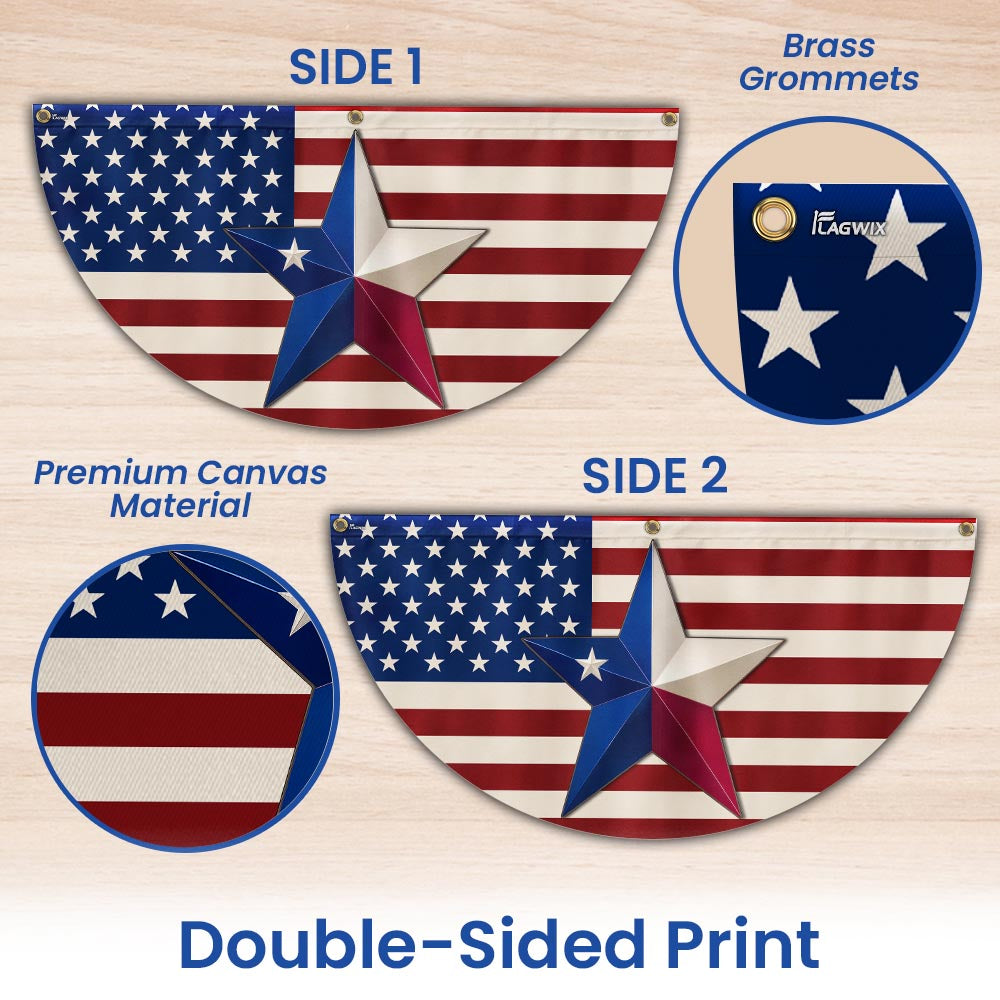 Patriotic Texas Flag - Texan American Non-Pleated Fan Flag
