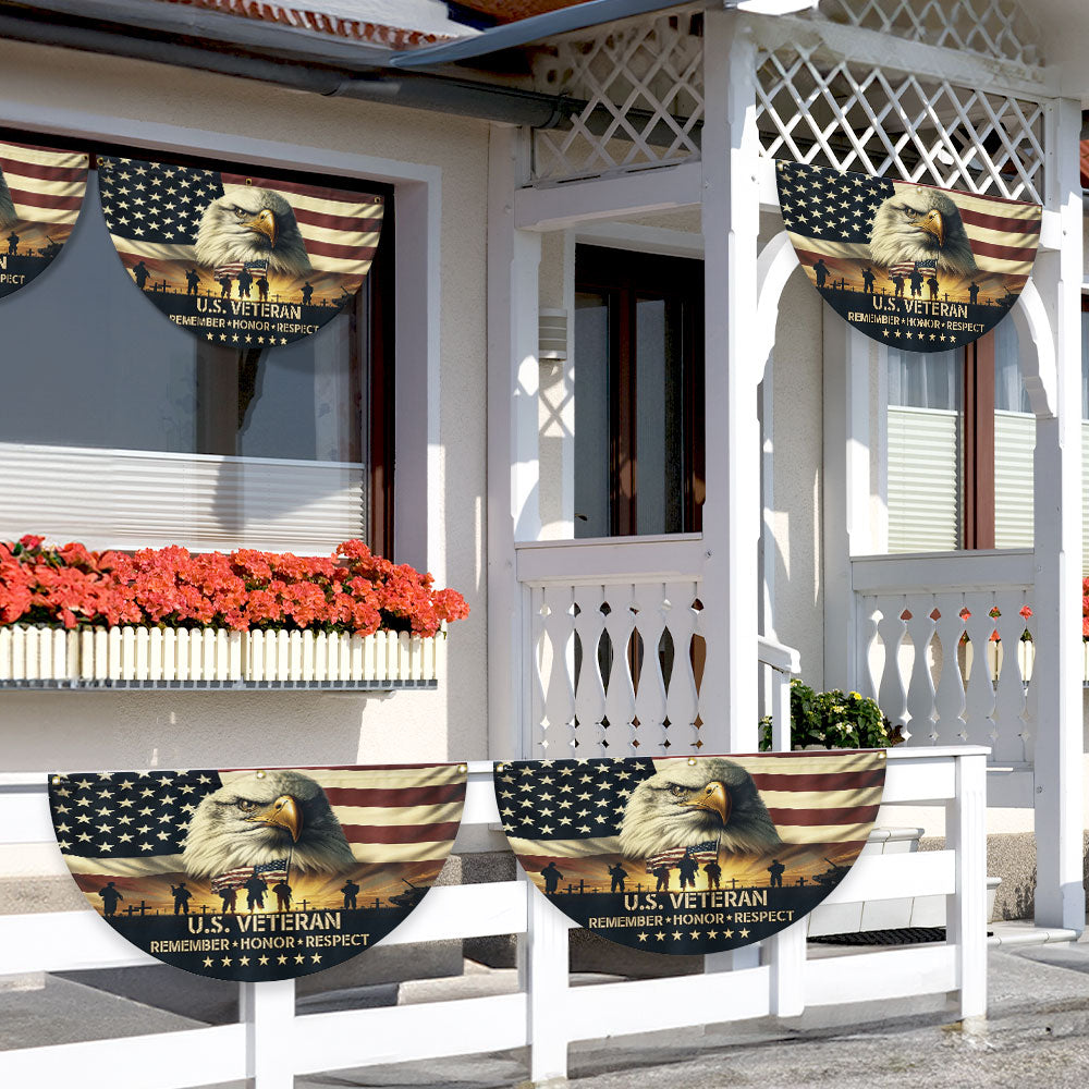 Memorial Day U.S. Veteran Non-Pleated Fan Flag