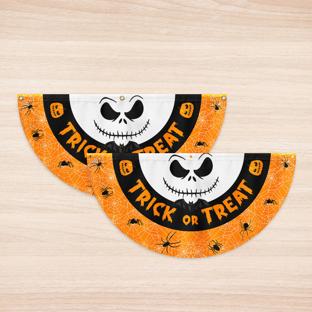 Trick Or Treat Happy Halloween Non-Pleated Fan Flag