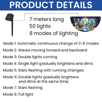 Christmas Santa Sleigh Reindeer To The Moon Festive Xmas Solar Led Fan Flag