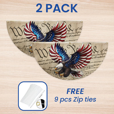 Flagwix American Flag - Patriotic Eagle We The People American Non-Pleated Fan Flag