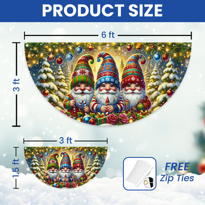 Christmas Gnomes Holidays Winter Non-Pleated Fan Flag