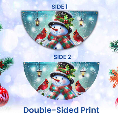 Snowman and Cardinal Christmas Solar Led Fan Flag