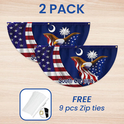 South Carolina Eagle Non-Pleated Fan Flag